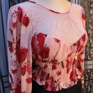 Free People Daphne Blouse in Romantic color, Size XS, Valentine's day